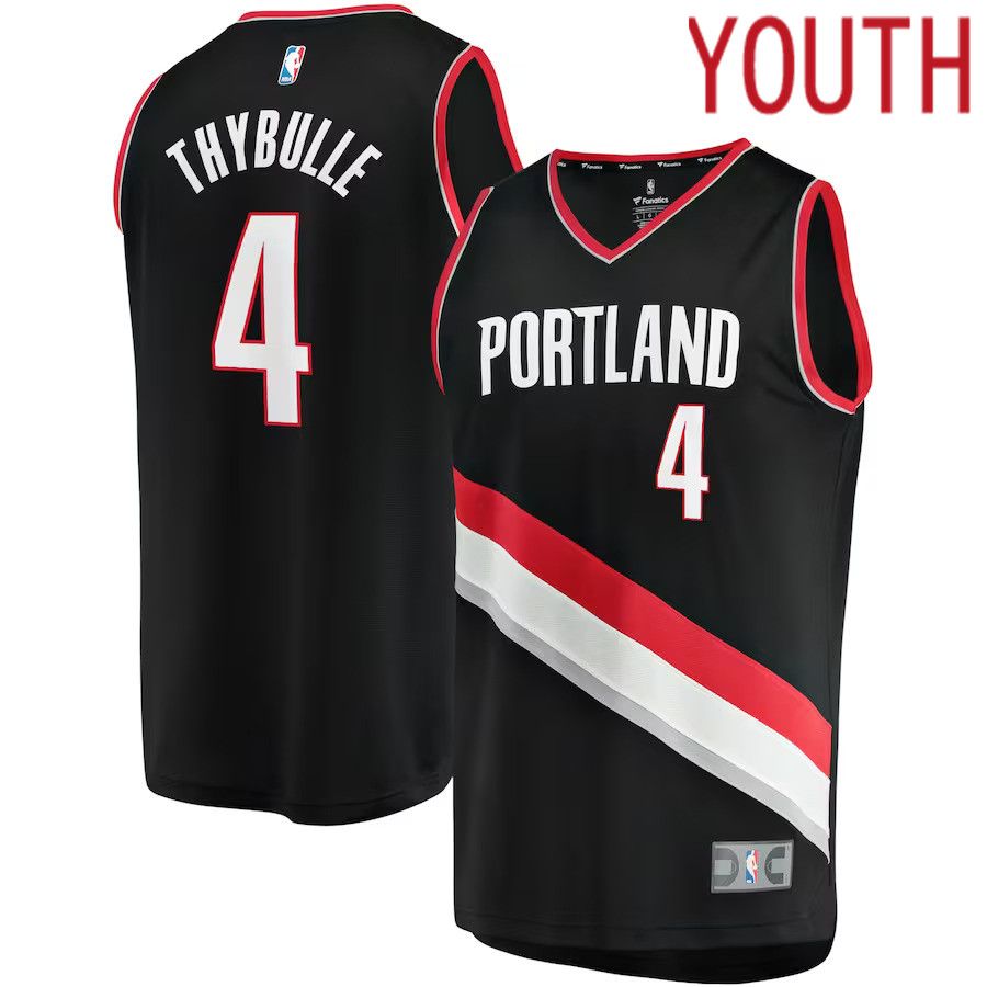 Youth Portland Trail Blazers #4 Matisse Thybulle Fanatics Branded Black Fast Break Player NBA Jersey
